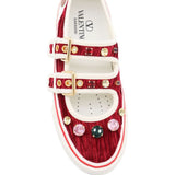 Valentino Garavani Jewel-embellished buckle sneakers