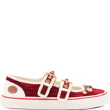 Valentino Garavani Jewel-embellished buckle sneakers