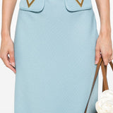 Valentino V-detail A-line midi skirt