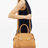 Salvatore Ferragamo Hazelnut Gancini Buckle Handbag