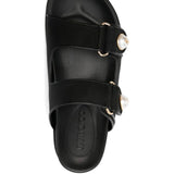 Jimmy Choo Fayence Sandal Low leather sandals with pearls
