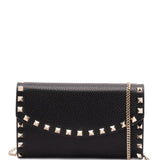 Valentino Garavani Black Rockstud Chain Shoulder Bag