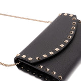 Valentino Garavani Black Rockstud Chain Shoulder Bag