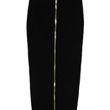 Balmain Cable-knit button-front midi fitted skirt
