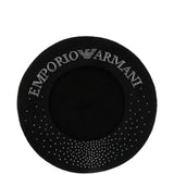 Emporio Armani Wool beret with micro-studded logo