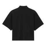 Saint Laurent Black Cassandre Embroidered Polo Shirt