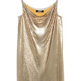 Versace Metallic mesh mini dress with slip