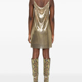 Versace Metallic mesh mini dress with slip