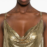 Versace Metallic mesh mini dress with slip