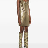 Versace Metallic mesh mini dress with slip