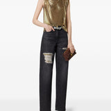 Versace Metal Mesh Regular-Fit Jeans