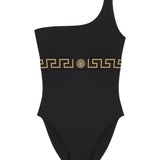 Versace Black Single Shoulder Strap Swimsuit
