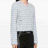 Versace Light Blue Tweed Blazer