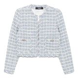 Versace Light Blue Tweed Blazer