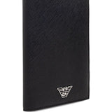 Emporio Armani Passport holder in saffiano leather with ASV eagle plaque