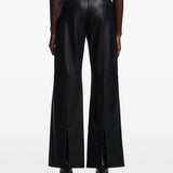 Emporio Armani Black Palazzo Leather Trousers