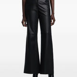 Emporio Armani Black Palazzo Leather Trousers