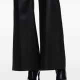 Emporio Armani Black Palazzo Leather Trousers