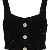 Balmain Black Sleeveless Tops