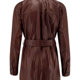 Brunello Cucinelli Cognac Brown Belted Jacket