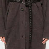 Brunello Cucinelli Chocolate Brown Ribbed Cardigan