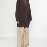 Brunello Cucinelli Chocolate Brown Ribbed Cardigan
