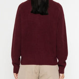 Brunello Cucinelli Bordeaux Ribbed Turtleneck Sweater