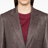Brunello Cucinelli Chocolate Brown Metallic Blazer