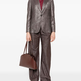 Brunello Cucinelli Chocolate Brown Metallic Blazer