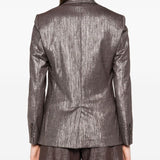 Brunello Cucinelli Chocolate Brown Metallic Blazer
