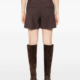 Brunello Cucinelli Chocolate Brown Pleated Shorts
