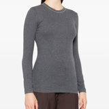 Brunello Cucinelli Dark Grey Keyhole Jumper