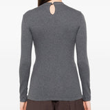 Brunello Cucinelli Dark Grey Keyhole Jumper