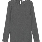 Brunello Cucinelli Dark Grey Keyhole Jumper
