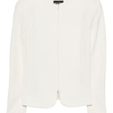Emporio Armani White Herringbone Zip Jacket