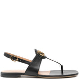 Valentino Garavani Black VLogo Slingback Sandals