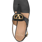 Valentino Garavani Black VLogo Slingback Sandals