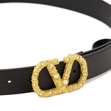 Valentino Garavani crystal embellishment VLogo Signature leather belt