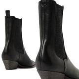 Brunello Cucinelli Classic Leather Chelsea Boot with Precious Block Heels