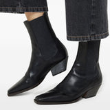 Brunello Cucinelli Classic Leather Chelsea Boot with Precious Block Heels