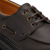 Tod's Coffee Brown Buttoned Boat Shoes
