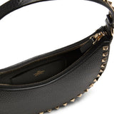 Valentino Garavani Hobo Jet Black Rockstud Embellished