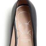 Valentino Garavani Black Crystal Buckle Flats
