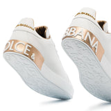 Dolce Gabbana Golden Branded Heel Sneakers