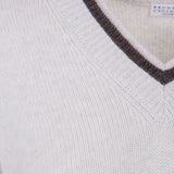 Brunello Cucinelli Beige V Neck Sweater