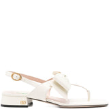 Valentino Garavani Ivory Bow Slingback Sandals
