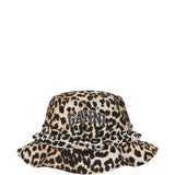 Ganni Chocolate Leopard Print Bucket Hat