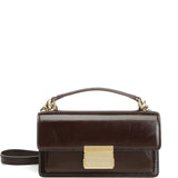 Golden Goose Small Venezia Bag in dark brown leather with gold buckle