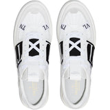 Valentino Garavani VL7N Low-Top Sneaker In Calfskin, Mesh Fabric And Ribbons