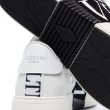 Valentino Garavani VL7N Low-Top Sneaker In Calfskin, Mesh Fabric And Ribbons